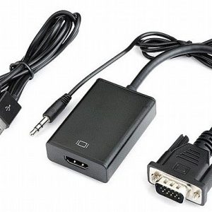 כבל ממיר VGA + אודיו PL3.5 ל-HDMI (במסך HDMI, במחשב VGA) אקונומי