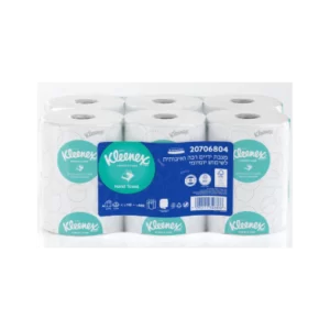 6 גלילי נייר מגבת ידיים דו שכבתי 110 מטר Kleenex Slimroll PBS