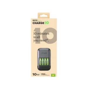 מטען מהיר עם 4 סוללות נטענות GP