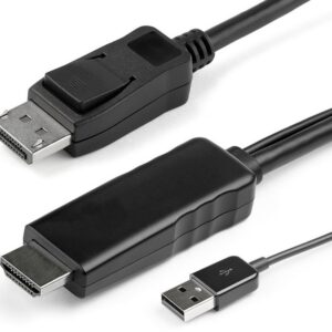 כבל ממיר HDMI זכר ל-DISPLAYPORT זכר (מחשב HDMI למסך DP) באורך 1.8 מטר, תומך 4K@60HZ