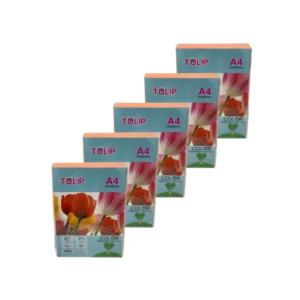 מארז 5 חבילות נייר צילום גודל A4 אפרסק Tulip
