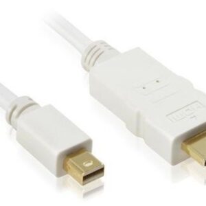כבל MINI DISPLAY PORT זכר ל-HDMI זכר באורך 1.8 מטר, תומך אודיו ו-4K@30HZ