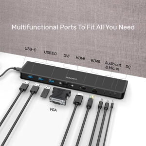 תחנת עגינה אוניברסלית 8 ב-1 UNITEK D001A Docking Station