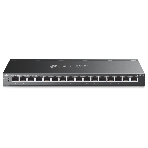 מתג שולחני מתכת מהירות TP-Link L-SG116P GIGA 16POE+ 120W