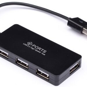 מפצל USB2.0 עם 4 פורטים וכבל מובנה
