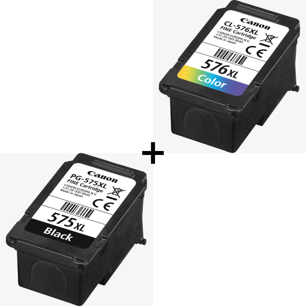 זוג ראשי דיו Canon PG-575XL CL-576XL שחור וצבעוני מקוריים