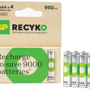 סט 4 סוללות נטענות GP Recyko AAA 950mAh