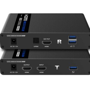 מרחיק HDMI ו-KVM תומך 4K HDR וחולץ אודיו על גבי CAT6 עד 70 מטר