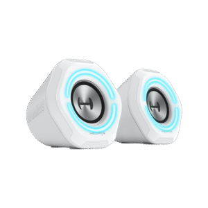 זוג רמקולים EDIFIER G1000 גיימינג עם תאורת RGB - לבן