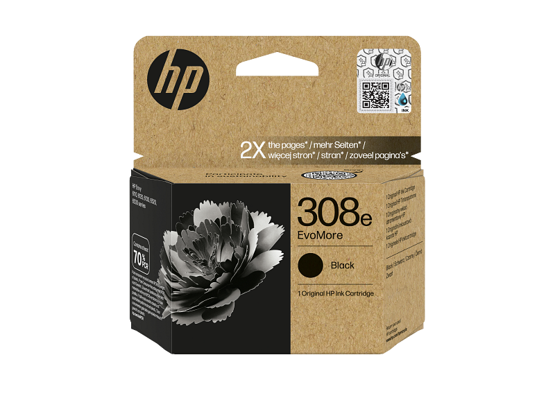 ראש דיו ‏שחור HP 308e EvoMore 7FP22UE מקורי