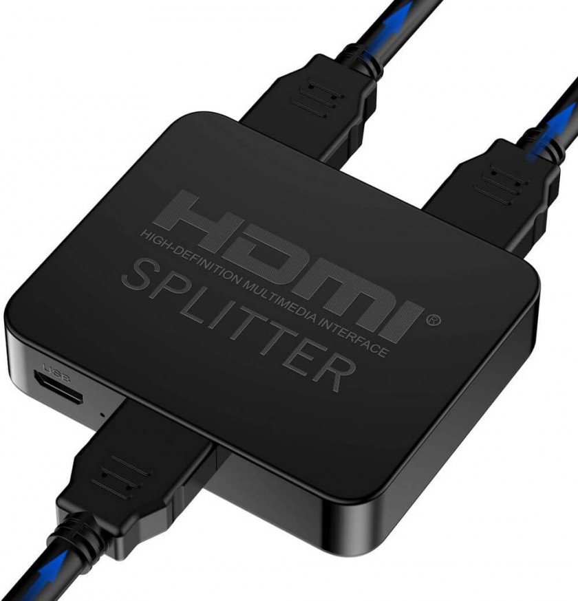 מפצל HDMI מוגבר ל-2 מסכים בו זמנית תומך 4K@30hz + 3D מתח USB