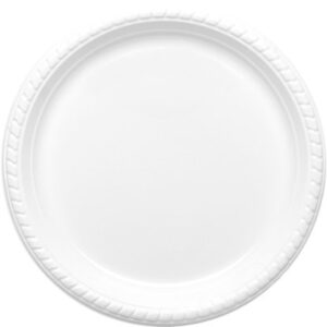 צלחת 10 פלסטיק ארוז 20 יחידות - לבן