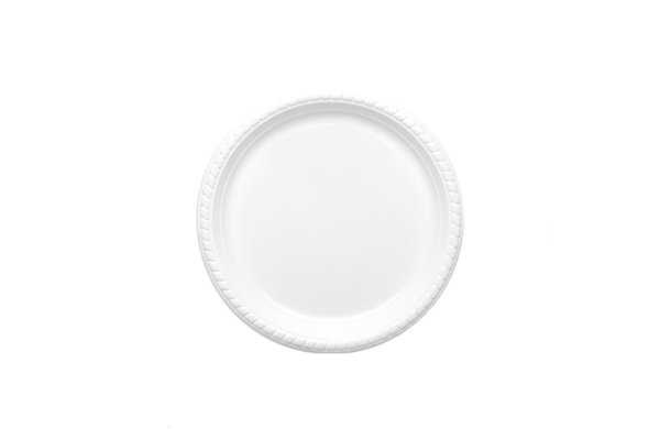 צלחת 7 פלסטיק ארוז 20 יחידות – לבן