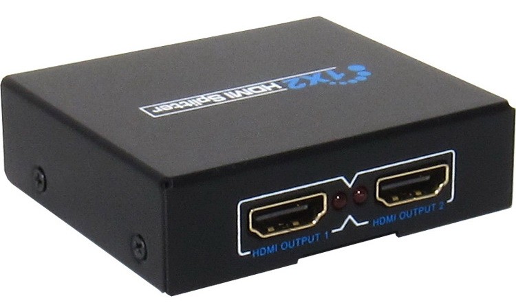 מפצל HDMI איכותי מוגבר ל-2 מסכים בו זמנית תומך 4K@30hz + 3D איכותי