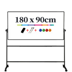 לוח מחיק מגנטי דו-צדדי נייד - 180x90 ס"מ