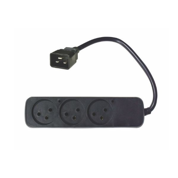 מפצל חשמל לאל פסק תקע C20 ל-3 שקעים ישראליים