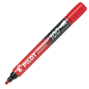 12 יחידות טושים סימון פרמננטי PILOT SCA-100 ראש עגול - אדום