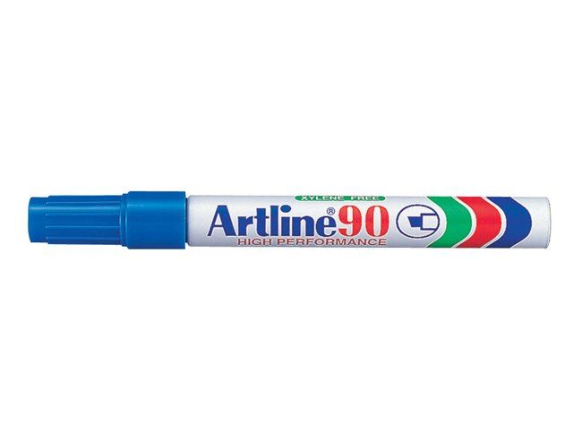 12 יחידות טושים סימון פרמננט ארטליין Artline 90 ראש קטום – כחול
