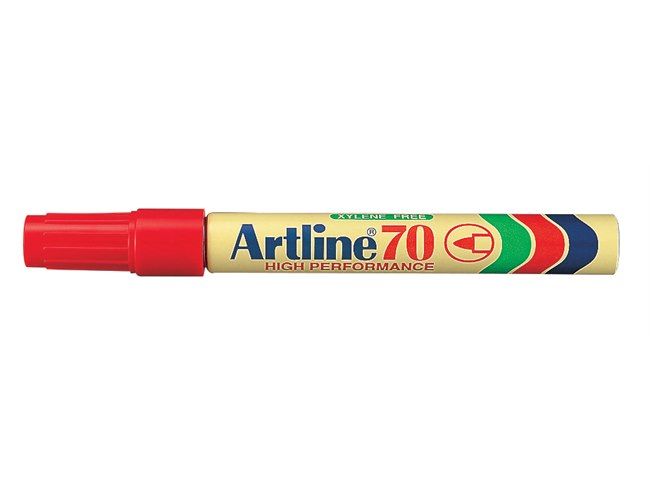 12 יחידות טושים סימון פרמננט ארטליין Artline 70 ראש עגול – אדום