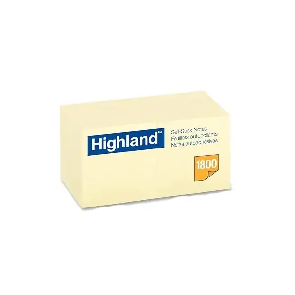 12 יחידות מזכריות צהובות דביקות Highland (3M) גודל 127X76 מ"מ