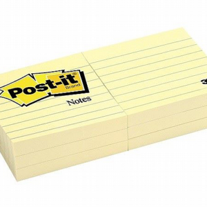 6 יחידות מזכריות צהובות דביקות גודל 76X76 מ"מ - שורות