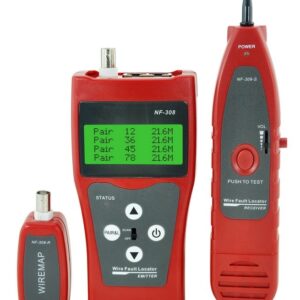 מכשיר בדיקה עם צג LCD הכולל מגלה קווים + בודק כבלי רשת/טלפוניה/קואקס/USB