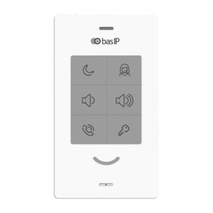 פאנל מוניטור אודיו עם לחצנים basIP IP PoE - לבן