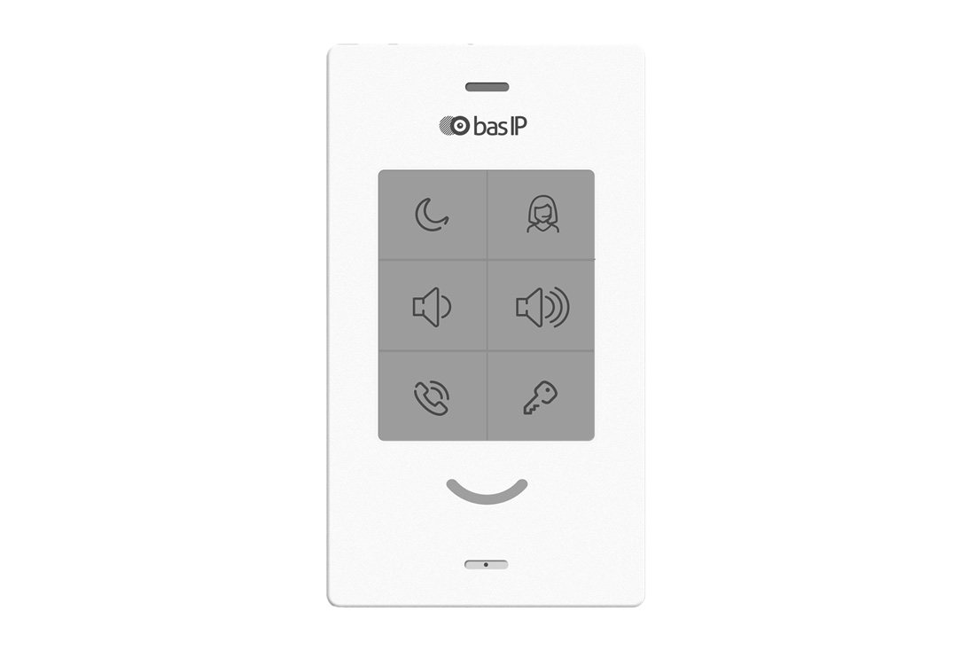 פאנל מוניטור אודיו עם לחצנים basIP IP PoE – לבן