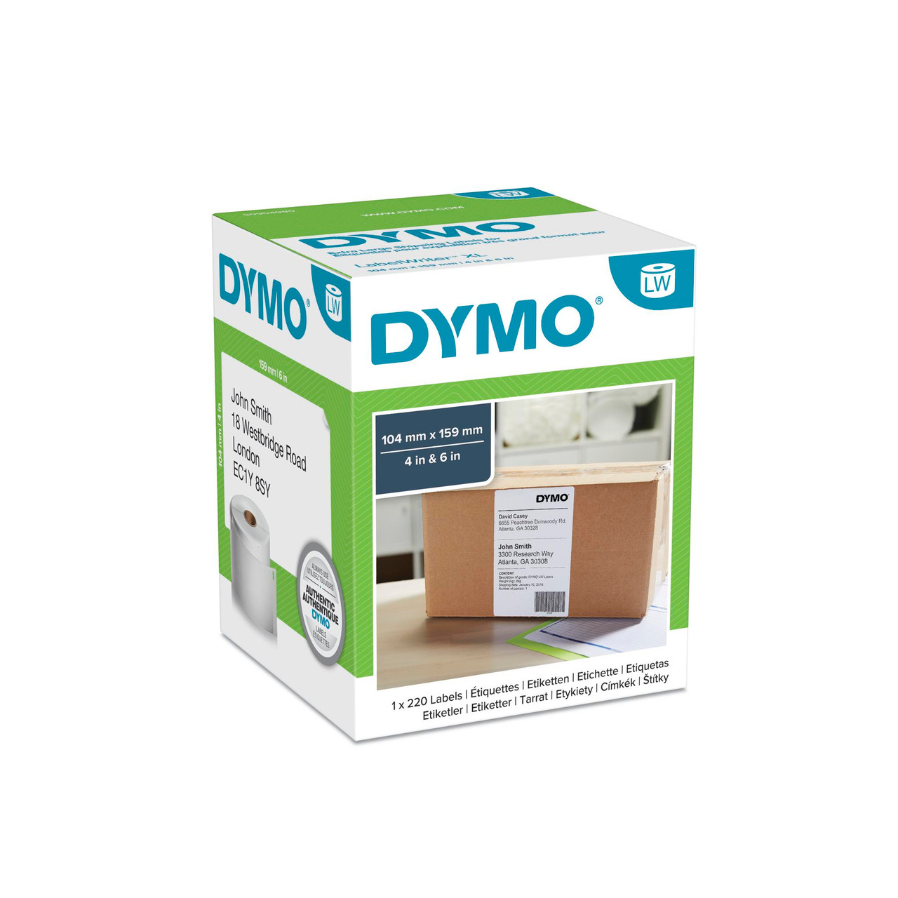 גליל מדבקות LW למדפסות DYMO LabelWriter – נייר דבק רגיל 104×159 מ"מ