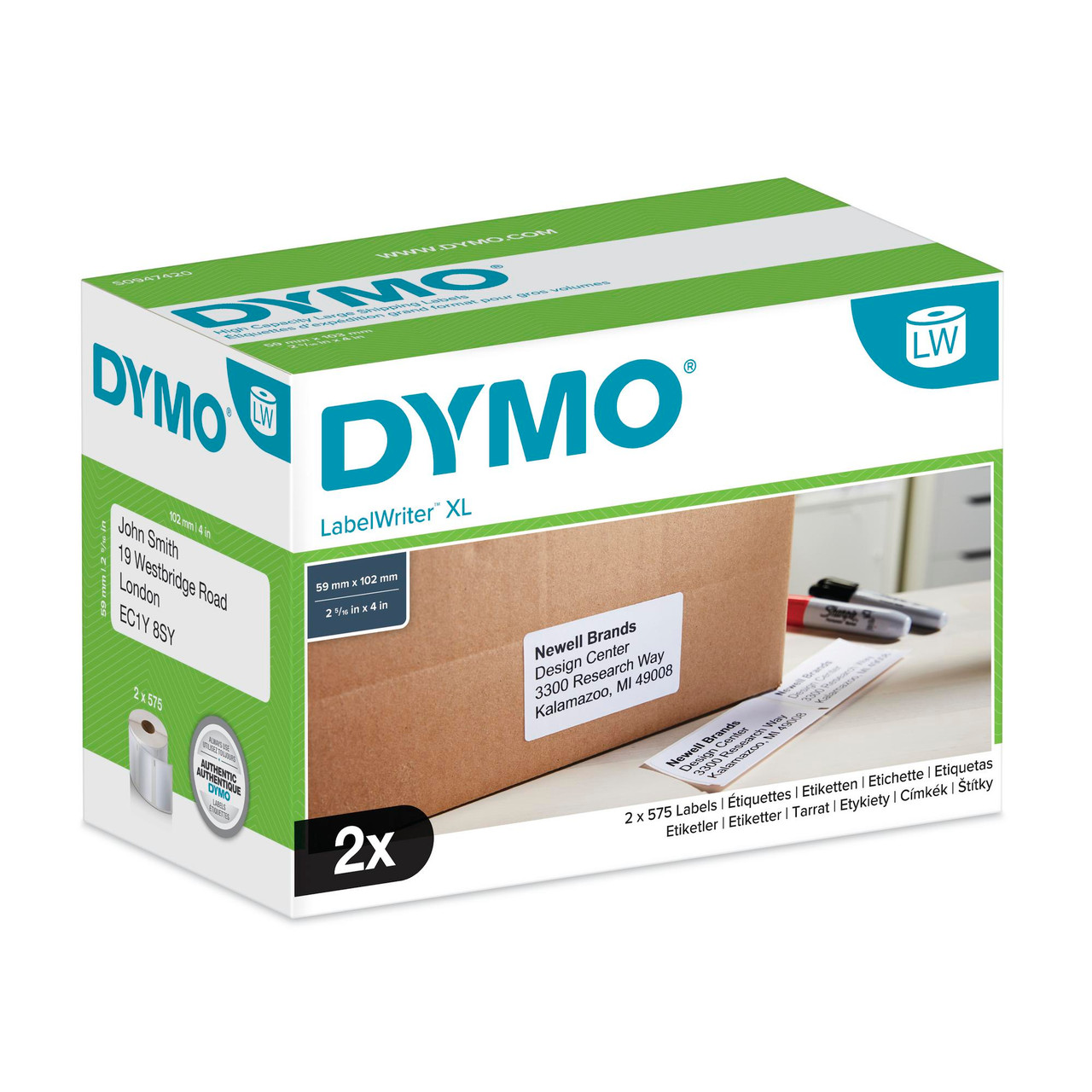 גליל מדבקות LW למדפסות DYMO LabelWriter – נייר דבק רגיל 59×102 מ"מ