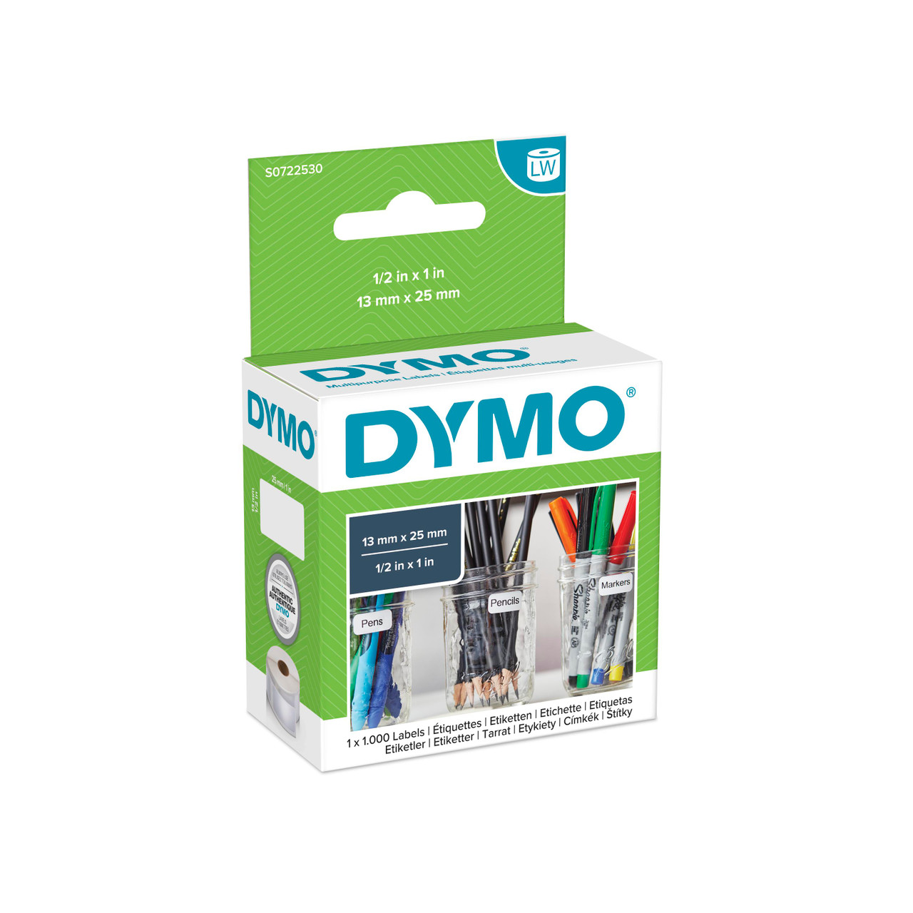 גליל מדבקות LW למדפסות DYMO LabelWriter – נייר דבק ניתן להסרה 13×25 מ"מ