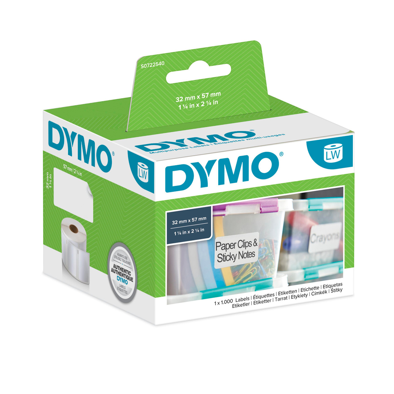 גליל מדבקות LW למדפסות DYMO LabelWriter – נייר דבק ניתן להסרה 32×57 מ"מ