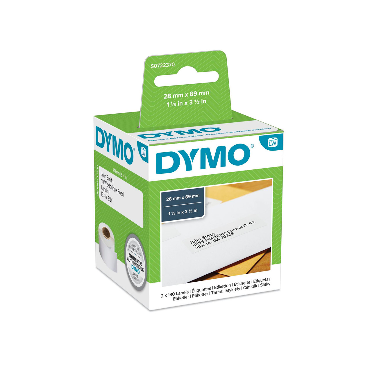 גליל מדבקות LW למדפסות DYMO LabelWriter – נייר דבק רגיל 28×89 מ"מ