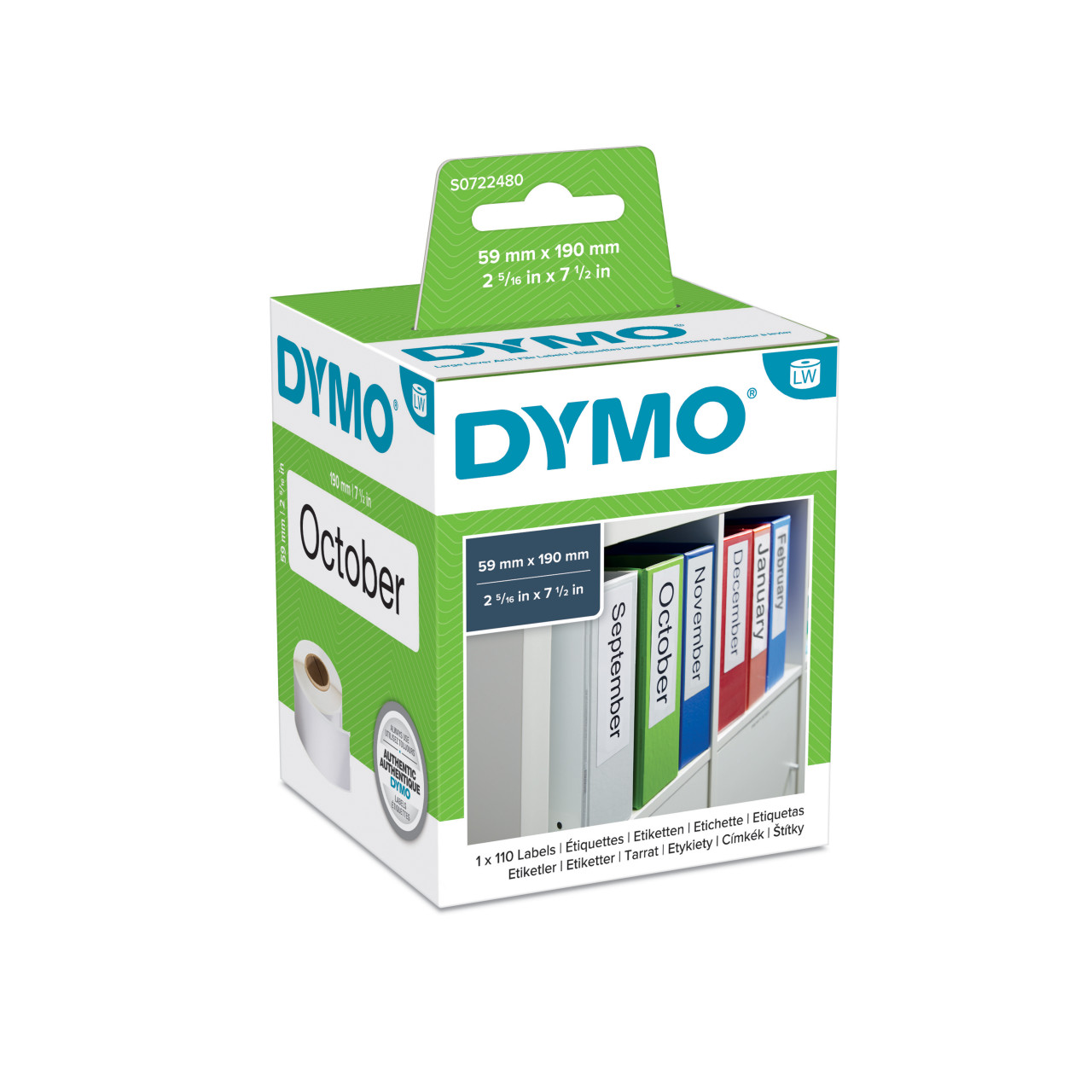 גליל מדבקות LW למדפסות DYMO LabelWriter – נייר דבק רגיל 59×190 מ"מ