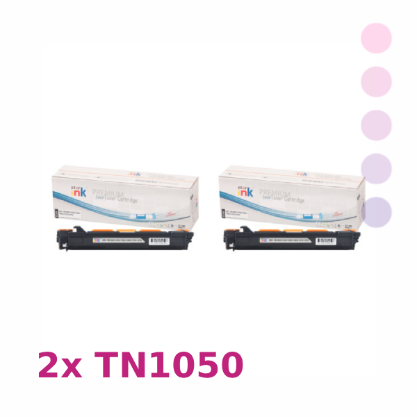 זוג טונרים Brother TN1050 שחורים תואמים