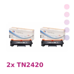 זוג טונרים Brother TN2420 שחורים תואמים
