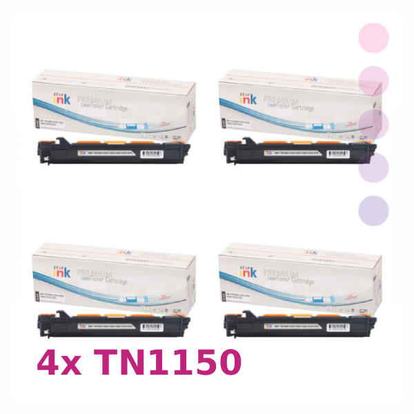 רביעיית טונרים Brother TN1150 שחורים תואמים