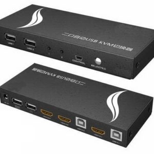 קופסת מיתוג KVM מ-2 מחשבים לעמדת עבודה אחת 4K HDMI ו-USB