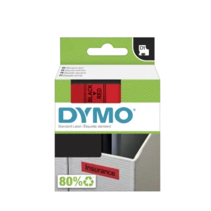 סרט D1 למכשירי תוויות DYMO - רוחב 9 מ"מ - שחור על גבי אדום