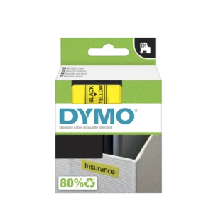 סרט D1 למכשירי תוויות DYMO - רוחב 6 מ"מ - שחור על גבי צהוב