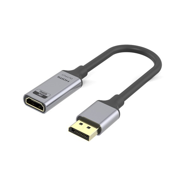 כבל מתאם אקטיבי DISPLAYPORT ל-HDMI נקבה תומך 4K@144HZ ו-8K@60Hz