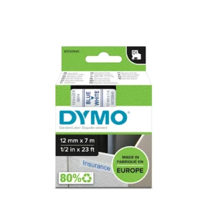 סרט D1 למכשירי תוויות DYMO - רוחב 19 מ"מ - כחול על גבי לבן