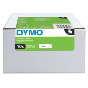 מארז 10 סרטי D1 למכשירי תוויות DYMO - רוחב 19 מ"מ - שחור על גבי לבן