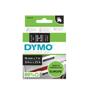 סרט D1 למכשירי תוויות DYMO - רוחב 19 מ"מ - לבן על גבי שחור