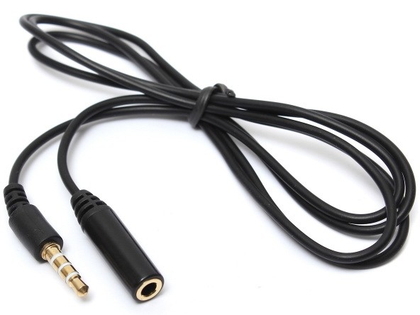 כבל מאריך אודיו PL 3.5 TRRS סטריאו זכר – נקבה (3 טבעות / 4 מגעים) – אורך 1 מטר