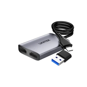 מפצל USB C/A זכר ל-2 HDMI נקבות (2 מסכים) UNITEK Dual HDMI