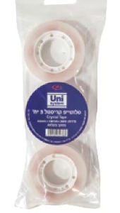 סלוטייפ קריסטל 3/4X30 ארוז 3 יחידות