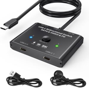 ממתג USB-C דו-כיווני 2x1 | 1x2 תומך אודיו וידאו 8K