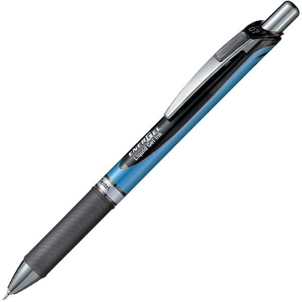 12 יחידות עטים רולר ג’ל 0.7 מ”מ Pentel EnerGel BLN77 – שחור