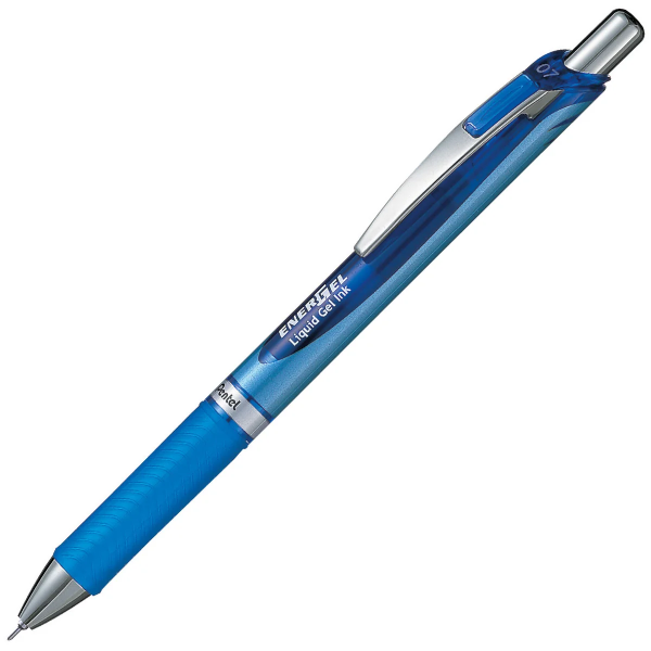 12 יחידות עטים רולר ג’ל 0.7 מ”מ Pentel EnerGel BLN77 – כחול